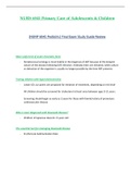 NUNP 6541 / NURS6541 / NURS 6541: Final Exam Study Guide Review: (Latest) Primary Care of Adolescents & Children - Walden