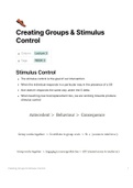 Creating Groups: Stimulus Control