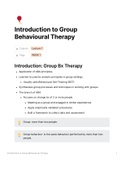Introduction of Group Behavioural Therapy