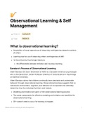 Observational Learning in groups and Self-Management