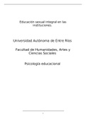 Monografia sobre la educacion sexual integral