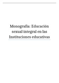 monografia sobre la educacion sexual integral en las instituciones educativas