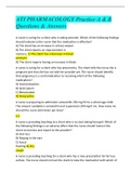 ati Pharmacology Practice A & B Questions & Answers correct