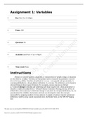 NURS 5366-Quiz Assignment 1&colon;Variables