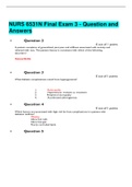 NURS 6531N Final Exam 3 - Question and Answers( Complete Solution Rated A)