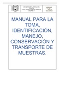 Manual de toma y conservación de muestras en laboratorio