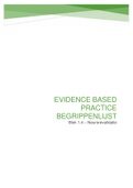 Evidence Based Practice - Begrippenlijst (blok 1.4)