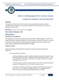 Week 4: Staffing Budgets/FTEs/ Variance Analysis Assignment Guidelines with Scoring Rubric |NR 533 Financial Management in Healthcare Organizations 