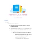 Class notes Physics 20A 