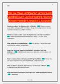 MLT I & MLA I Certification Review Exam Questions with Correct Verified Answers&comma; Already Passed&excl; &lpar;Complete & Accurate&rpar;