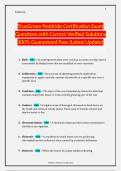 TrueGreen Pesticide Certification Exam Questions with Correct Verified Solutions 100&percnt; Guaranteed Pass &lpar;Latest Update&rpar;