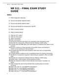 NR 511  FINAL EXAM STUDY GUIDE  &lpar;updated&rpar;  From Week 1 - Week 4 with a 100&percnt; Correct Answers 