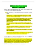 PSY550 Mid-Term Exam&colon;  Research Methods Latest