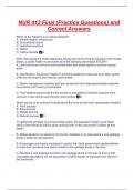 NUR 412 Final &lpar;Practice Questions&rpar; and Correct Answers