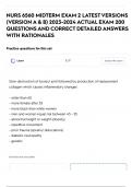 NURS 6560 MIDTERM EXAM 2 LATEST VERSIONS &lpar;VERSION A & B&rpar; 2023-2024 ACTUAL EXAM 200 QUESTIONS AND CORRECT DETAILED ANSWERS WITH RATIONALES