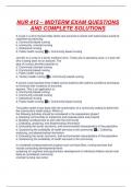 NUR 412 &ndash; MIDTERM EXAM QUESTIONS AND COMPLETE SOLUTIONS