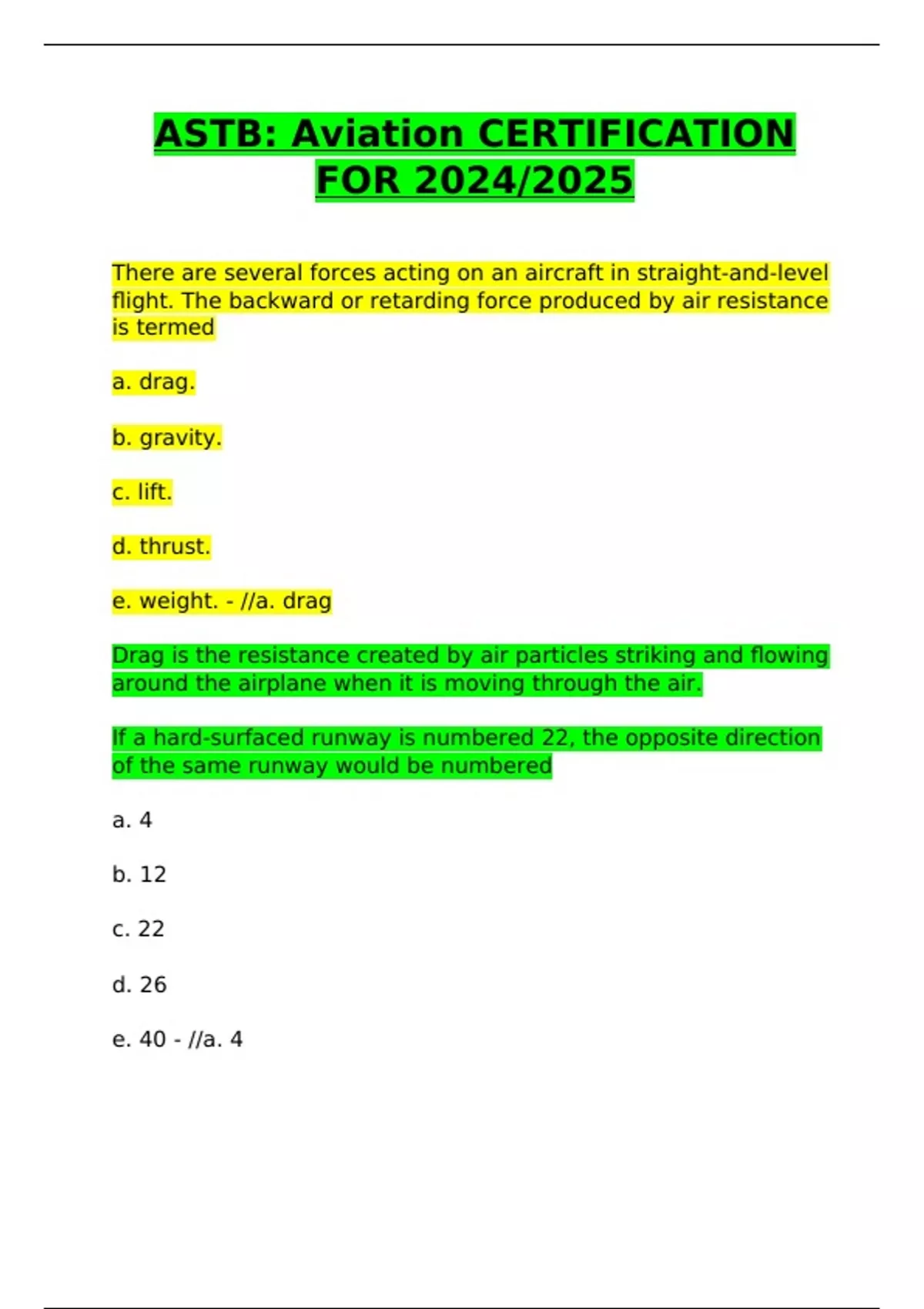 ASTB: Aviation CERTIFICATION FOR 2024/2025 - ASTB: Aviation - Stuvia US