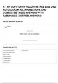 ATI RN COMMUNITY HEALTH RETAKE 2022-2023 ACTUAL EXAM ALL 70 QUESTIONS AND CORRECT DETAILED ANSWERS WITH RATIONALES &lpar;VERIFIED ANSWERS&rpar;