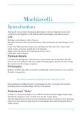 Report on Machiavelli 
