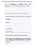 Patho Hesi Review Questions With 100&percnt; Guaranteed Pass Latest Update 2024