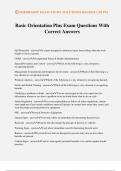 Basic Orientation Plus Exam Questions With Correct Answers