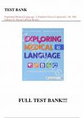 Test Bank - for Exploring Medical Language A Student-Directed Approach&comma; 10e 10th Edition by Myrna LaFleur Brooks&comma; All Chapters  &vert;Complete Guide A&plus;