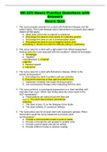 NR 325 Neuro Practice Questions with Answers Neuro Quiz completed A with Updates