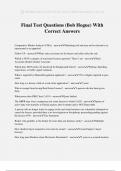 Final Test Questions &lpar;Bob Hogue&rpar; With Correct Answers
