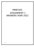 MNB1501 ASSIGNMENT 1 ANSWERS YEAR 2021