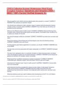 CWEA Collection Systems Maintenance Final Exam &vert;Complete Solution&vert;  Questions and Answers &lpar;2024 &sol; 2025&rpar; &vert; 100&percnt; Correct Verified Answers A&plus;