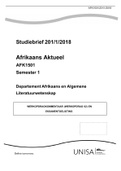 AFK1501 - Assignment Answers - 2018-2020
