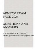 APM3700 Exam pack 2024&lpar;Questions and answers&rpar;