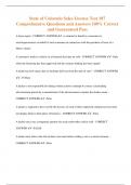 State of Colorado Sales License Test 107  Comprehensive Questions and Answers 100&percnt; Correct  and Guaranteed Pass