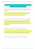 CHAM STUDY GUIDE QUESTIONS WITH  COMPLETE SOLUTIONS