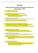 NUR 2032 Basic Final Exam Study Guide/Basic Final Exam Study Guide –2020
