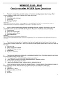 NURSING 3210 2020 Cardiovascular NCLEX Type Questions &lpar;Completed A&rpar;