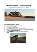 werkblad 11A zandlandschap Aardrijkskunde jaar 2