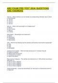 ABO EXAM PRE-TEST 2024&vert; QUESTIONS AND ANSWERS