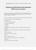 Delirium and Dementia Exam Questions With Correct Answers&period;