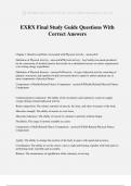 EXRX Final Study Guide Questions With Correct Answers