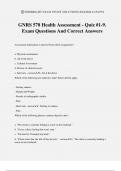 GNRS 578 Health Assessment - Quiz &num;1-9&period; Exam Questions And Correct Answers