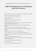 GNRS 576 Pharmacology Test &num;1 Questions And Correct Answers