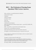 HCC - The Profession of Nursing Exam Questions With Correct Answers&period;
