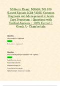 Midterm Exam&colon; NR570 &sol; NR 570 &lpar;Latest Update 2024 &sol; 2025&rpar; Common Diagnosis and Management in Acute Care Practicum &vert; Questions with Verified Answers &vert; 100&percnt; Correct &vert; Grade A - Chamberlain