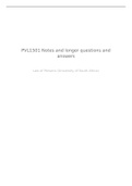 pvl1501 study notes and Long questions and answers