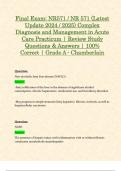 Final Exam&colon; NR571 &sol; NR 571 &lpar;Latest Update 2024 &sol; 2025&rpar; Complex Diagnosis and Management in Acute Care Practicum &vert; Review Study Questions & Answers &vert; 100&percnt; Correct &vert; Grade A - Chamberlain