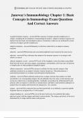 Janeway's Immunobiology Chapter 1&colon; Basic Concepts in Immunology Exam Questions And Correct Answers