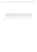 HRM2605 Study Notes- summary Human resources management for Line Managers