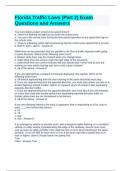 Florida Traffic Laws &lpar;Part 2&rpar; Exam Questions and Answers