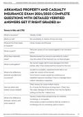 ARKANSAS PROPERTY AND CASUALTY INSURANCE EXAM 2024&sol;2025  COMPLETE QUESTIONS WITH DETAILED VERIFIED ANSWERS GET IT RIGHT GRADED A&plus;